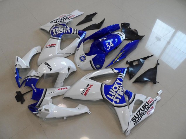 Blue White Lucky Strike Motul 34 06-07 Suzuki GSXR 750 Motorcycle Fairings Blue White Lucky Strike Motul 34 06-07 Suzuki GSXR 750 Motorcycle Fairings