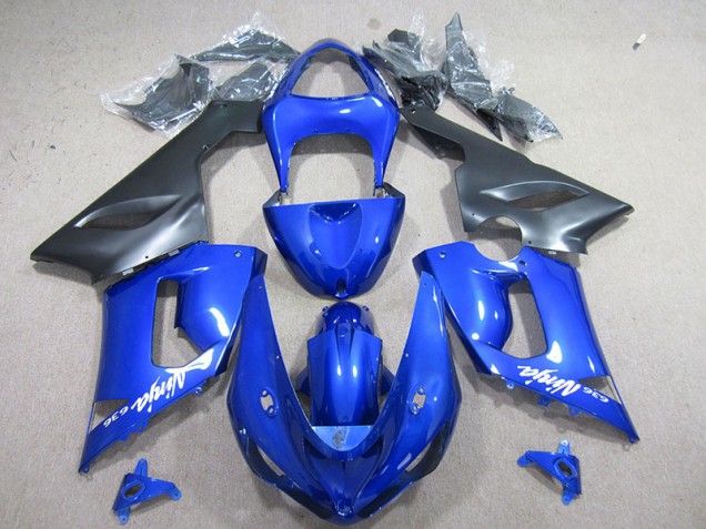 Blue White Ninja 636 05-06 Kawasaki ZX6R Motorcycle Fairings Blue White Ninja 636 05-06 Kawasaki ZX6R Motorcycle Fairings