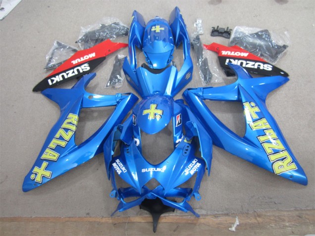 Blue Yellow Rizla White Motul 08-10 Suzuki GSXR 600 Motorcycle Fairings