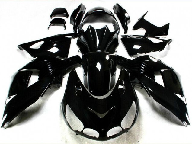 Glossy Black 06-11 Kawasaki ZX14R ZZR1400 Motorcycle Fairings Glossy Black 06-11 Kawasaki ZX14R ZZR1400 Motorcycle Fairings