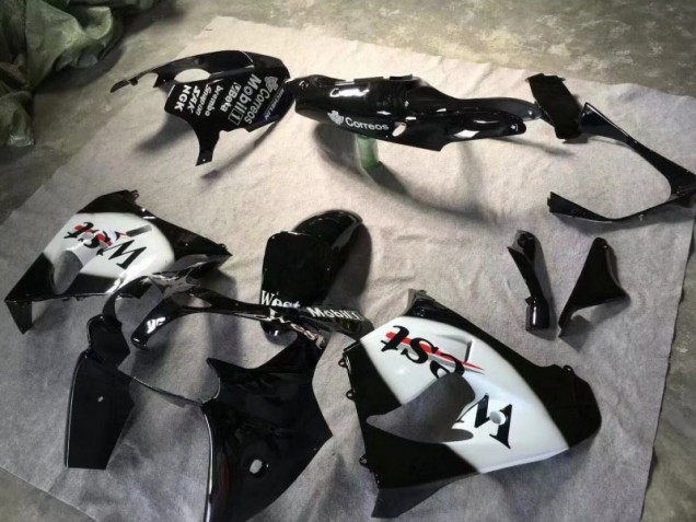 Glossy Black White 00-01 Kawasaki ZX9R Motorcycle Fairings Glossy Black White 00-01 Kawasaki ZX9R Motorcycle Fairings