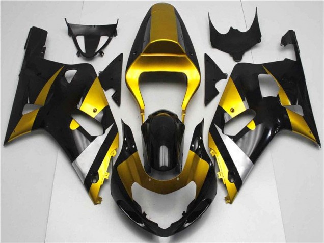 Gold Black 01-03 Suzuki GSXR 600/750 Motorcycle Fairings Gold Black 01-03 Suzuki GSXR 600/750 Motorcycle Fairings