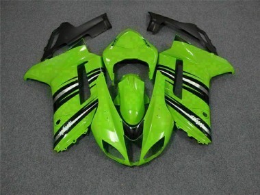 Green Black 07-08 Kawasaki ZX6R Motorcycle Fairings