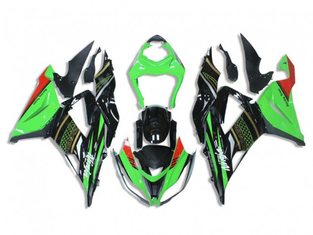 Green Black 13-18 Kawasaki ZX6R Motorcycle Fairing