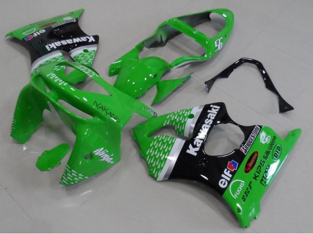 Green Black 98-99 Kawasaki ZX6R Motorcycle Fairings Green Black 98-99 Kawasaki ZX6R Motorcycle Fairings
