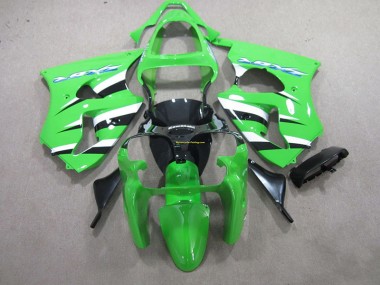 Green Black White 00-02 Kawasaki ZX6R Motorcycle Fairing