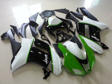 Green Black White 07-08 Kawasaki ZX6R Motorcycle Fairings