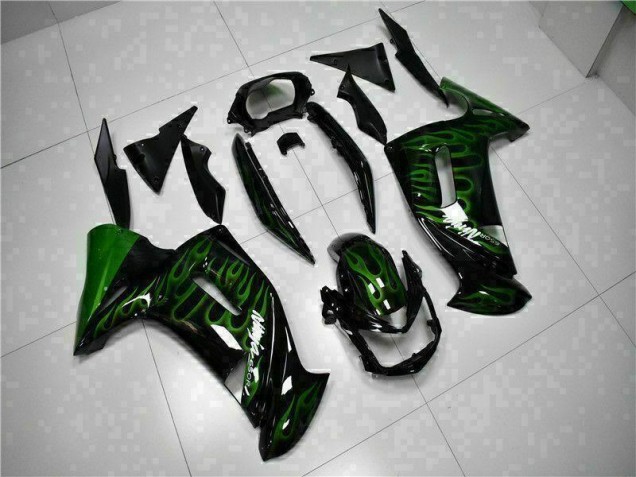Green Flame 06-08 Kawasaki EX650 Motorcycle Fairings