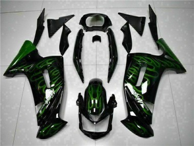Green Flame 06-08 Kawasaki EX650 Motorcycle Fairings