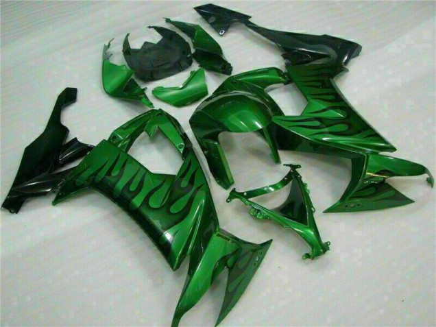 Green Flame 08-10 Kawasaki ZX10R Motorcycle Fairings Green Flame 08-10 Kawasaki ZX10R Motorcycle Fairings