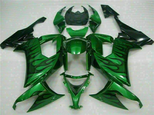 Green Flame 08-10 Kawasaki ZX10R Motorcycle Fairings Green Flame 08-10 Kawasaki ZX10R Motorcycle Fairings