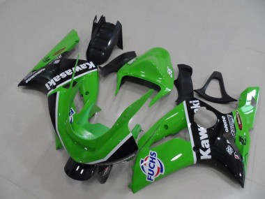 Green Fuchs 03-04 Kawasaki ZX6R Motorcycle Fairings