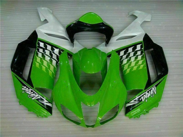 Green White Ninja 07-08 Kawasaki ZX6R Motorcycle Fairings Green White Ninja 07-08 Kawasaki ZX6R Motorcycle Fairings