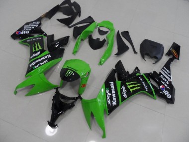 Green and Black Monster 08-10 Kawasaki ZX10R Motorcycle Fairings