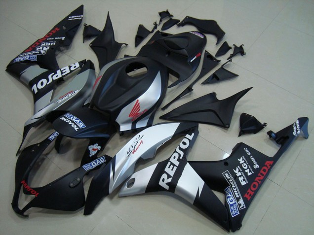 Matte Black Silver Repsol 07-08 Honda CBR600RR Motorcycle Fairings Matte Black Silver Repsol 07-08 Honda CBR600RR Motorcycle Fairings