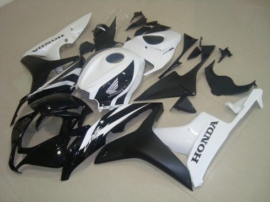 Matte Black White 07-08 Honda CBR600RR Motorcycle Fairings
