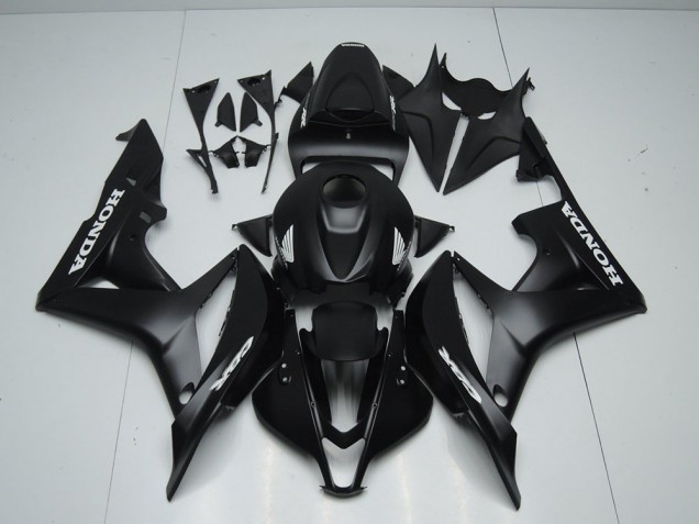 Matte Black with White Sticker 07-08 Honda CBR600RR Motorcycle Fairings Matte Black with White Sticker 07-08 Honda CBR600RR Motorcycle Fairings