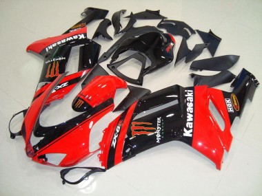 Monster In Red 07-08 Kawasaki ZX6R Motorcycle Fairings