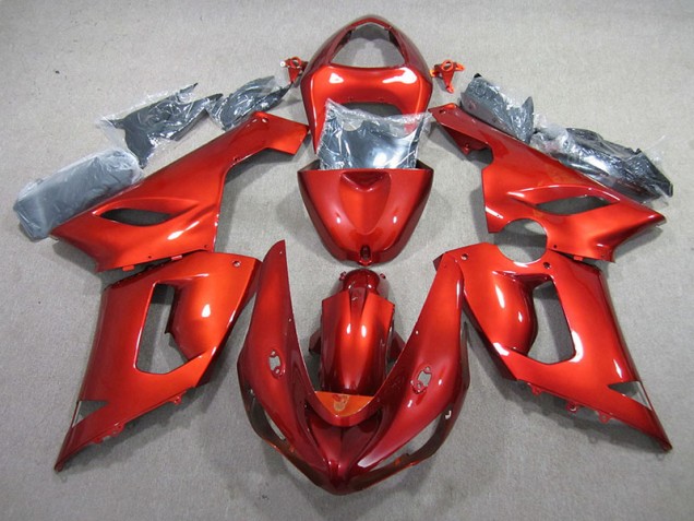Orange 05-06 Kawasaki ZX6R Motorcycle Fairing Orange 05-06 Kawasaki ZX6R Motorcycle Fairing