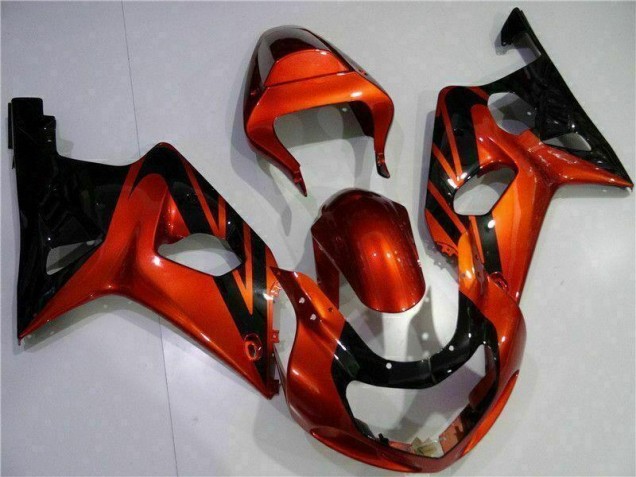 Orange Black 00-02 Suzuki GSXR 1000 Motorcycle Fairings Orange Black 00-02 Suzuki GSXR 1000 Motorcycle Fairings