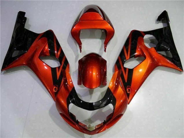 Orange Black 00-02 Suzuki GSXR 1000 Motorcycle Fairings Orange Black 00-02 Suzuki GSXR 1000 Motorcycle Fairings