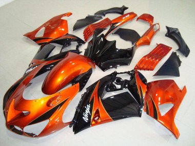 Orange Black 06-11 Kawasaki ZX14R ZZR1400 Motorcycle Fairings