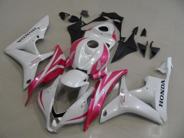 Pearl White with Pink 07-08 Honda CBR600RR Motorcycle Fairings