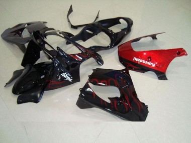 Red Flame 00-01 Kawasaki ZX9R Motorcycle Fairings