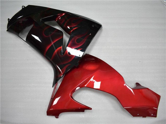 Red Flame 06-07 Kawasaki ZX10R Motorcycle Fairings