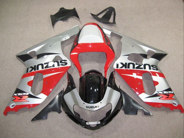 Red Silver 01-03 Suzuki GSXR 600 Motorcycle Fairings Red Silver 01-03 Suzuki GSXR 600 Motorcycle Fairings
