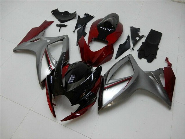 Red Silver 06-07 Suzuki GSXR 600/750 Motorcycle Fairings Red Silver 06-07 Suzuki GSXR 600/750 Motorcycle Fairings