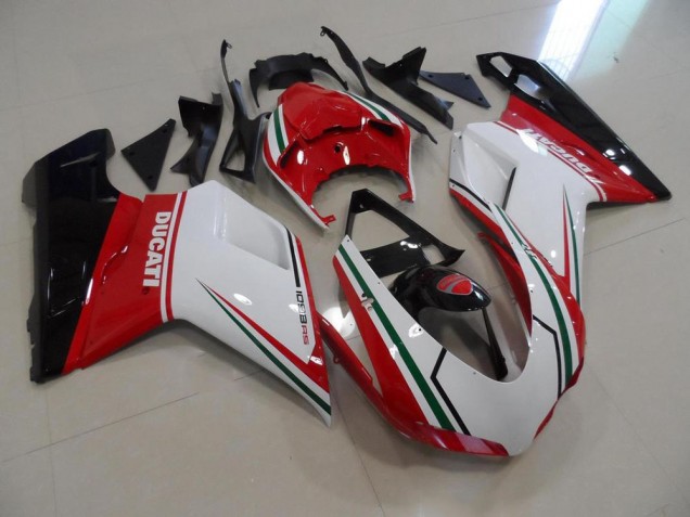 Red White 07-14 Ducati 848 1098 1198 Motorcycle Fairing