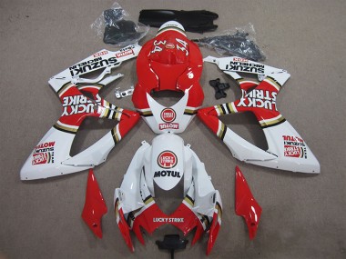 Red White Lucky Strike Motul 06-07 Suzuki GSXR 600 Motorcycle Fairings