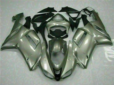 Silver 07-08 Kawasaki ZX6R Motorcycle Fairings