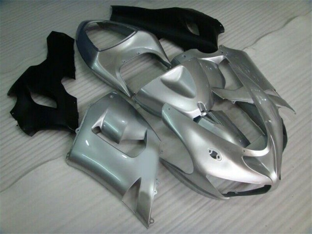 Silver Black 05-06 Kawasaki ZX6R Motorcycle Fairings Silver Black 05-06 Kawasaki ZX6R Motorcycle Fairings