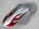 Silver Red Flames 05-06 Kawasaki ZX6R Motorcycle Fairings Silver Red Flames 05-06 Kawasaki ZX6R Motorcycle Fairings
