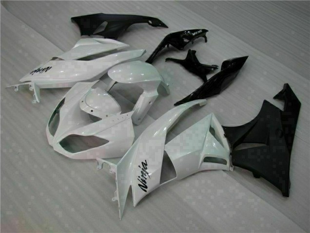 White Black 09-12 Kawasaki ZX6R Motorcycle Fairing White Black 09-12 Kawasaki ZX6R Motorcycle Fairing