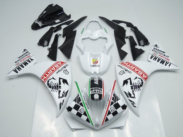 White Black Abrath 09-11 Yamaha YZF R1 Motorcycle Fairings White Black Abrath 09-11 Yamaha YZF R1 Motorcycle Fairings