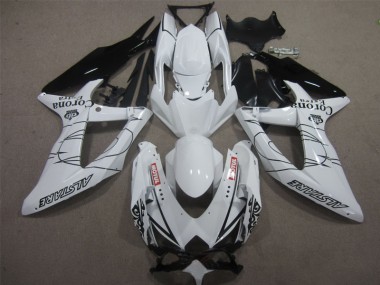 White Black Corona Extra Motul 08-10 Suzuki GSXR 600 Motorcycle Fairings