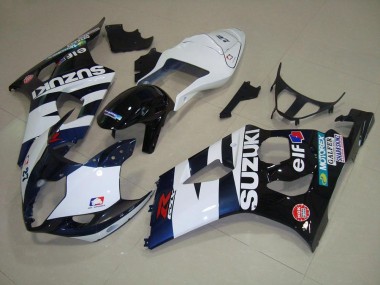 White Black Elf 03-04 Suzuki GSXR 1000 Motorcycle Fairings