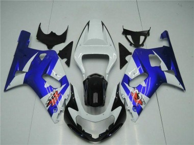White Blue 01-03 Suzuki GSXR 600/750 Motorcycle Fairings
