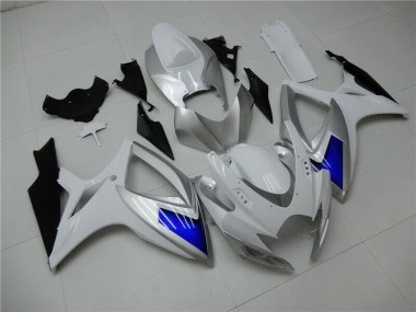 White Blue 06-07 Suzuki GSXR 600/750 Motorcycle Fairing