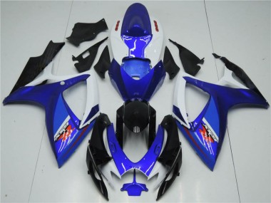 White Blue 06-07 Suzuki GSXR 600/750 Motorcycle Fairings