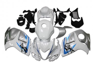 White Blue 08-19 Suzuki GSXR 1300 Hayabusa Motorcycle Fairings