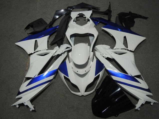 White Blue 09-12 Kawasaki ZX6R Motorcycle Fairings