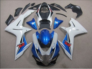 White Blue 11-21 Suzuki GSXR 600 Motorcycle Fairings