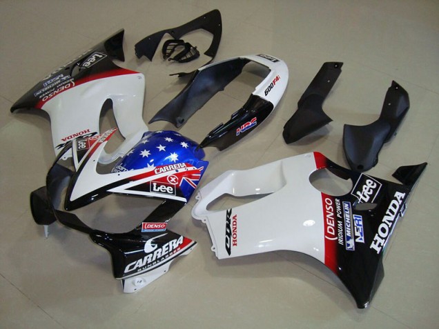 White Blue DENSO HRC Carrera 04-07 Honda CBR600 F4i Motorcycle Fairings White Blue DENSO HRC Carrera 04-07 Honda CBR600 F4i Motorcycle Fairings