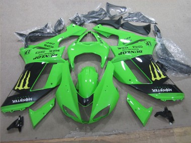 White Blue Ninja 07-08 Kawasaki ZX6R Motorcycle Fairings