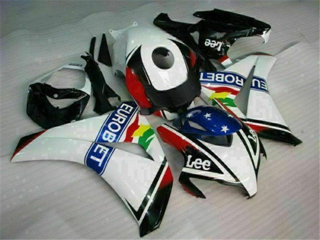 White Blue Red Eurobet Lee 08-11 Honda CBR1000RR Motorcycle Fairings White Blue Red Eurobet Lee 08-11 Honda CBR1000RR Motorcycle Fairings