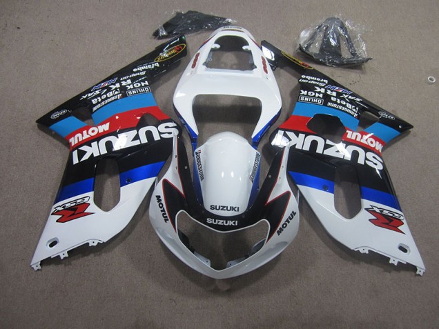 White Blue Red Motul 01-03 Suzuki GSXR 750 Motorcycle Fairings White Blue Red Motul 01-03 Suzuki GSXR 750 Motorcycle Fairings